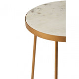 Gianna Round Side Table with Cross Base White