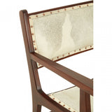Kourtnai Leather Teak Wood Dining Chair Brown