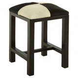 Kourtnai Black And White Leather Iron Stool Assorted