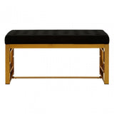 Matayo Black Velvet Bench