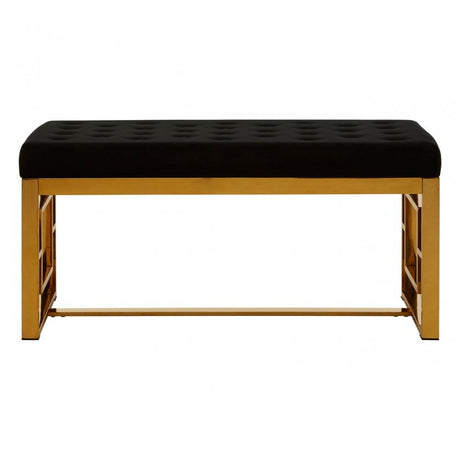 Matayo Black Velvet Bench