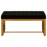Matayo Black Velvet Bench