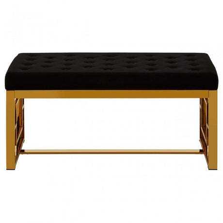 Matayo Black Velvet Bench