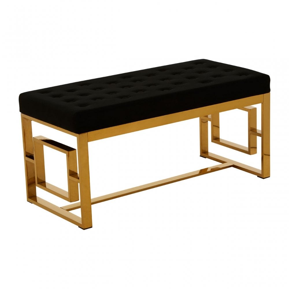 Matayo Black Velvet Bench