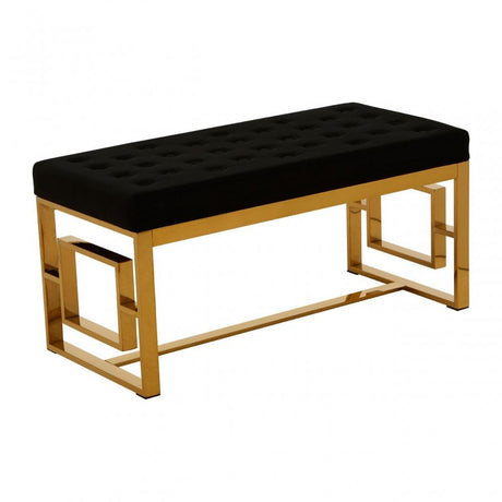 Matayo Black Velvet Bench