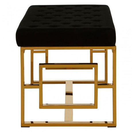 Matayo Black Velvet Bench