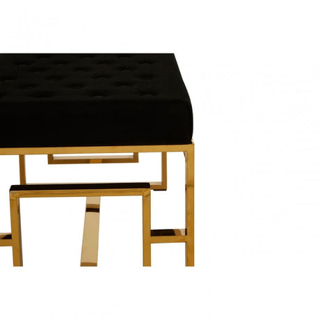 Matayo Black Velvet Bench