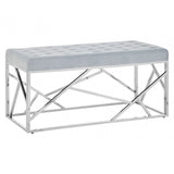 Matayo Powder Blue Geometric Bench Blue