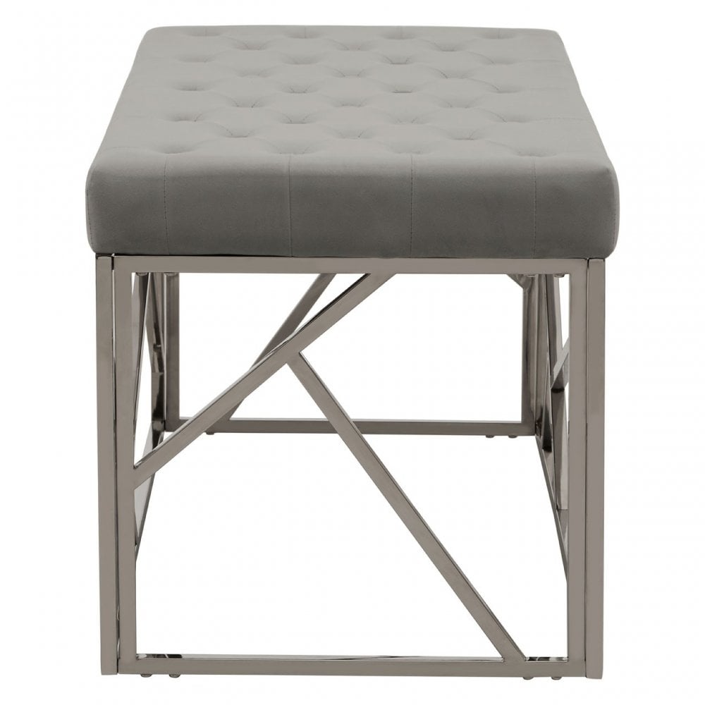 Matayo Powder Blue Geometric Bench Blue