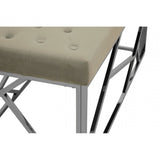 Matayo Powder Blue Geometric Bench Blue