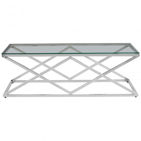 Matayo Inverted Prism Base Coffee Table Silver