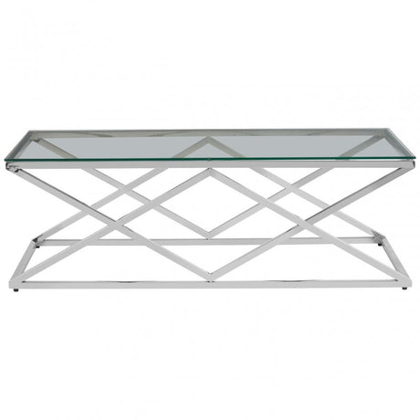 Matayo Inverted Prism Base Coffee Table Silver
