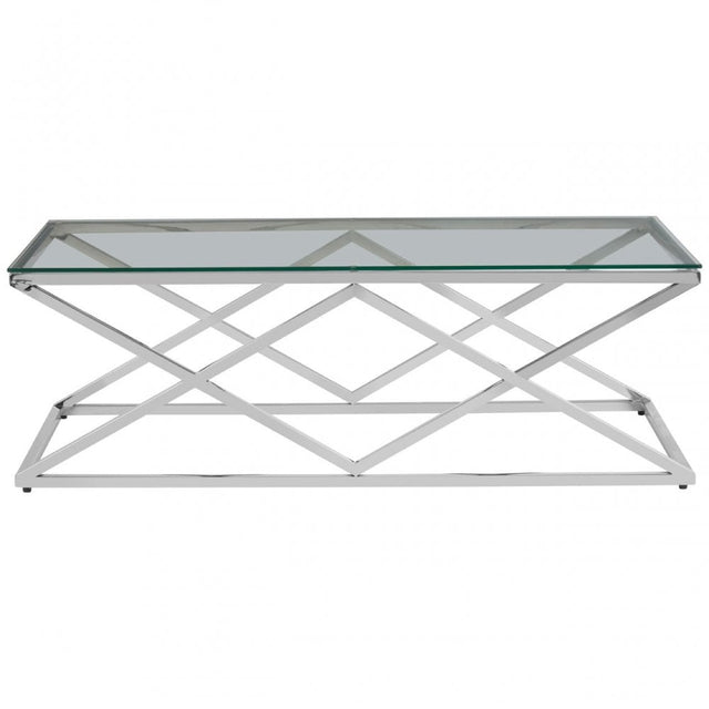 Matayo Inverted Prism Base Coffee Table Silver