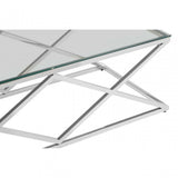 Matayo Inverted Prism Base Coffee Table Silver