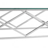 Matayo Inverted Prism Base Coffee Table Silver
