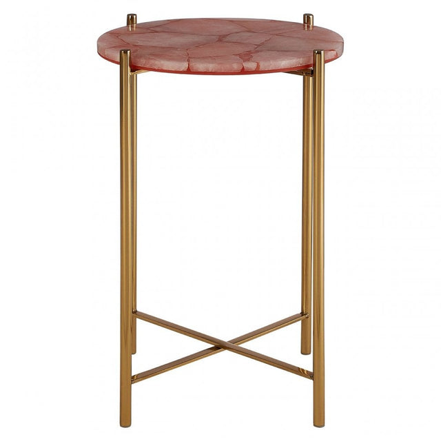  Vita Pink Quartz Side Table Pink