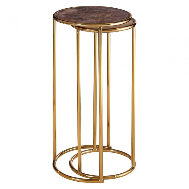Vita Set of 2 Nesting Side Tables Gold