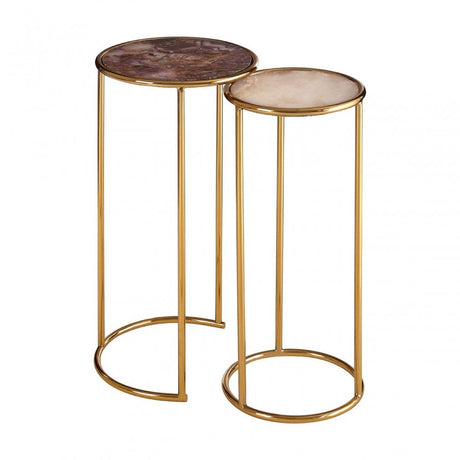 Vita Set of 2 Nesting Side Tables Gold