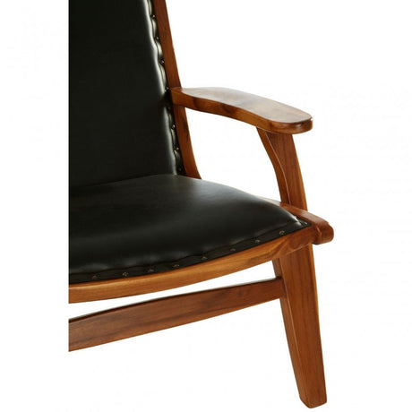 Kourtnai Black Leather / Wood Chair Black