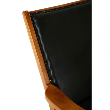 Kourtnai Black Leather / Wood Chair Black