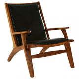Kourtnai Black Leather / Wood Chair Black