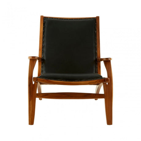 Kourtnai Black Leather / Wood Chair Black