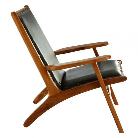 Kourtnai Black Leather / Wood Chair Black