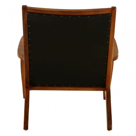 Kourtnai Black Leather / Wood Chair Black