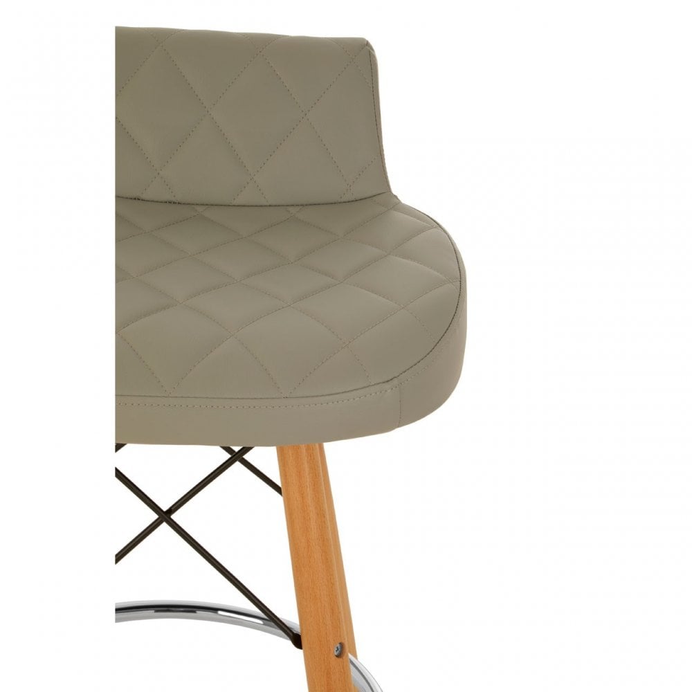 Jersey Grey Leather Effect Seat Bar Stool Grey