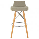 Jersey Grey Leather Effect Seat Bar Stool Grey