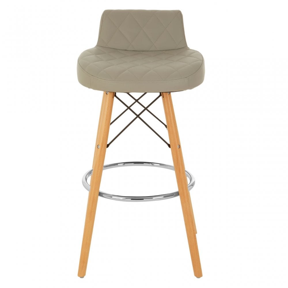 Jersey Grey Leather Effect Seat Bar Stool Grey