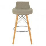 Jersey Grey Leather Effect Seat Bar Stool Grey