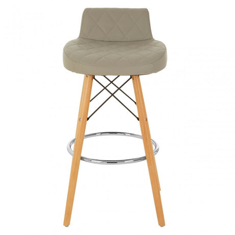 Jersey Grey Leather Effect Seat Bar Stool Grey