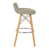Jersey Grey Leather Effect Seat Bar Stool Grey