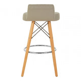 Jersey Grey Leather Effect Seat Bar Stool Grey