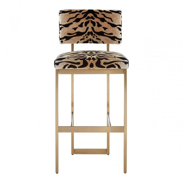 Hatton Tiger Print Bar Stool Gold
