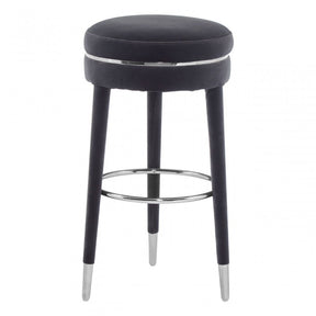 Hatton Grey Velvet Bar Stool Grey