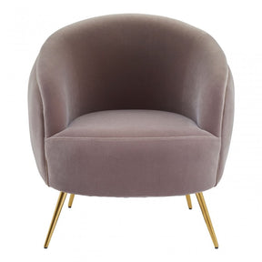 Hatton Mink Velvet Armchair Brown