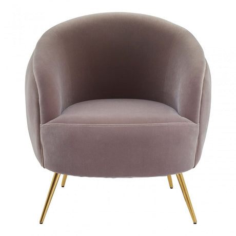 Hatton Mink Velvet Armchair Brown