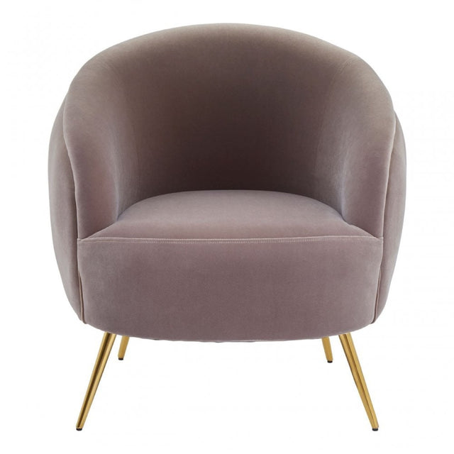 Hatton Mink Velvet Armchair Brown