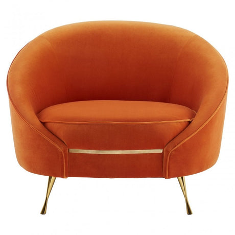 Hatton Orange Velvet Armchair Orange