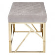 Matayo Mink Velvet / Gold Finish Frame Bench Brown