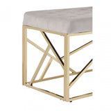 Matayo Mink Velvet / Gold Finish Frame Bench Brown