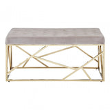 Matayo Mink Velvet / Gold Finish Frame Bench Brown