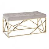 Matayo Mink Velvet / Gold Finish Frame Bench Brown