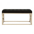 Matayo Black Tufted Seat / Silver Finish Bench Black