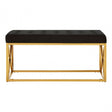 Matayo Black Tufted Seat / Gold Finish Bench Black