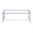 Matayo Clear Glass / Silver Base Coffee Table Silver