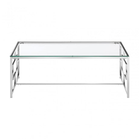 Matayo Clear Glass / Silver Base Coffee Table Silver
