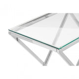 Matayo Inverted Triangles Base Console Table Silver